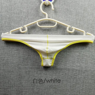 Men's sexy pure cotton thong boys' low-waisted single-butt underwear pure lust style sexy big sports triangle thong white m