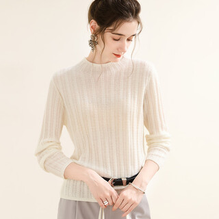 Tuhuang cashmere 26 count cable flower star slimming bottoming shirt 2025 autumn and winter half turtleneck women's sweater