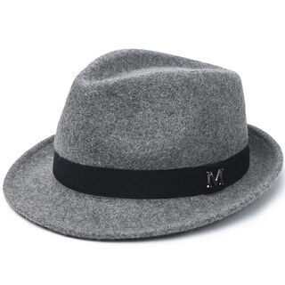 比肆羊秋冬季帽子男绅士礼帽英伦风加厚保暖纯羊毛呢复古卷边爵士帽礼 毛呢礼帽：灰色 M常规码55-58