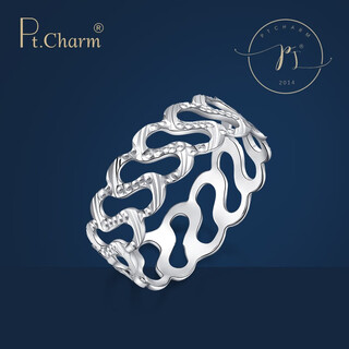 Pt.charm new platinum ring women's water ripple platinum ring personalized fashion wedding proposal ring spot no. 21 2.8-2.9 grams single