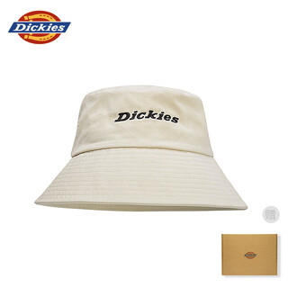 Dickies workwear style embroidered fisherman hat summer lightweight breathable sun protection sun hat simple versatile flat hat beige