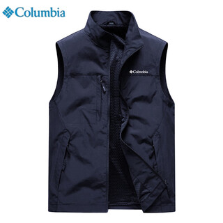 Columbia2025 outdoor vest men's autumn casual vest fishing photography vest vest work jacket dark blue xl size