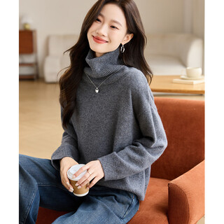 Shexi (srcr) 365g thickened 100% wool sweater for women autumn and winter loose knitted base layer