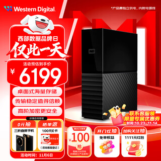 西部数据（WD）24TB 移动硬盘 USB3.0 桌面存储 My Book 3.5英寸 大容量 机械硬盘 移动台式企业级办公 外接加密