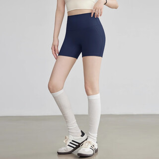 Youyou yoga shorts high waist hip raising running sports cycling pilates fitness pants j24302xy1t navy blue l