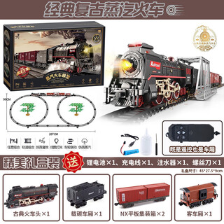 贝智鹿复古蒸汽电动小火车仿真合金高铁轨道车绿皮遥控模型儿童玩具男孩 【遥控充电版/精美礼盒】桥梁-207*99cm-6