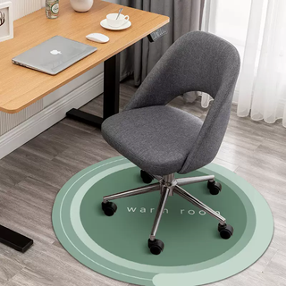 Yusenyi swivel chair chair floor computer foot pad mat carpet round study roller study chair non-slip floor protection mat simple nordic green 100 pieces diameter 100cm (wear-resistant and scratch-resistant to protect the floor)