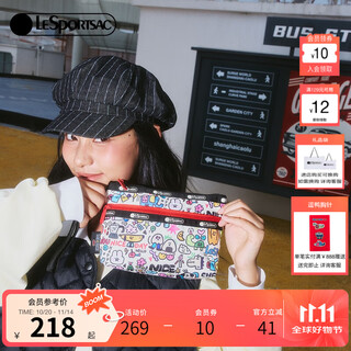 Lesportsac 乐博诗25 new funny duck little lucky series cute full printed compartment storage bag clutch small lucky paradise