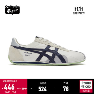 Onitsuka tiger men's and women's unisex shoes retro comfortable sports casual shoes men's runspark beige/blue-103 42.5