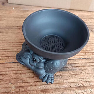 Tea pet lucky turtle purple sand turtle tea leak filter integrated desktop water separator ceramic ornament style twenty-four treasures (purple clay circle)