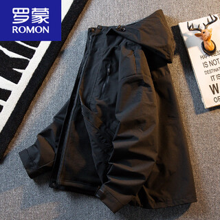 Romon plus velvet and thickened assault jacket. men's three-in-one detachable autumn and winter warm and windproof mountaineering jacket. black silver fox. velvet lining s (90-105jin jin is equal to 0.5kg)