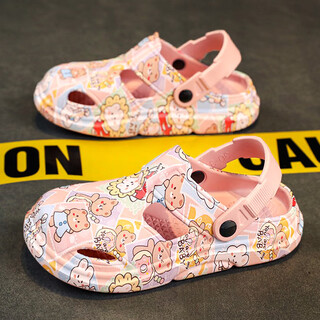 女童洞洞鞋2025新款夏季儿童拖鞋中大童沙滩凉拖两穿室内家用防滑 粉色 24 -25_鞋内长170mm