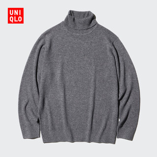 Uniqlo men's and women's cashmere two lapel sweater/long sleeve sweater sweater 469405 07 blue gray xl/180/108b