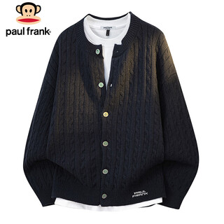 Paul frank cardigan sweater men's winter trendy brand sweater men's warm jacket men's top navy blue 2xl