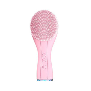 Pore cleaning face washing beauty instrument ultrasonic vibration silicone facial cleansing instrument electric facial washing brush instrument deep cleansing facial cleansing instrument (pink chinese version of facial cleansing instrument