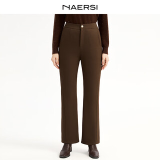 Naersi white goose down shopping mall down pants with zipper adjustable slits at the bottom, 25th winter new style, medium orange l