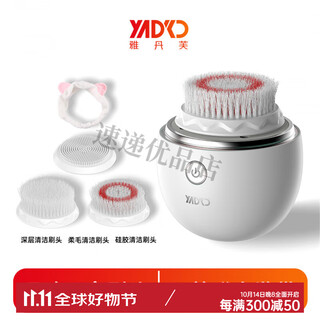雅丹芙（YDF）声波洗脸神器清洁毛孔器电动洁面仪男女洗面刷充电式洗脸仪 银白色