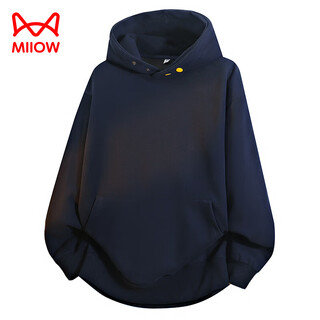 Miiow american heavyweight hooded sweatshirt for men in spring and autumn trendy loose sports coat casual long-sleeved top old money style navy blue 2xl