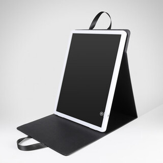 Curran koumah portable led makeup mirror folding makeup artist mirror large fill-in light mirror black pu leather case extra long standby model_10000 mah charging model