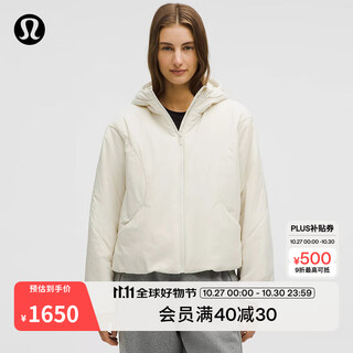 Lululemon丨women's laminated hooded jacket lw4ceds light ivory m