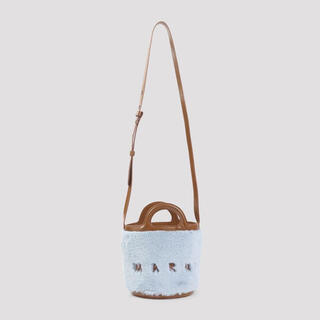Marni women's bucket bag top double handles portable design lightweight carry for daily commuting polyester material light blue blue osunica