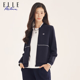 Elle active casual sports jacket women's autumn fashion simple baseball collar windproof jacket versatile jacket navy blue m