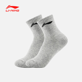 李宁（LI-NING）乒乓球袜男女款棉质吸汗毛巾底抗菌减震比赛训练运动短袜 男女同款 浅花灰M码 （L码黑色）联系客服备注