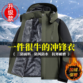 W.xuan men's winter jackets with velvet, thickened, cold-proof, warm, waterproof and windproof outdoor cotton jackets for men