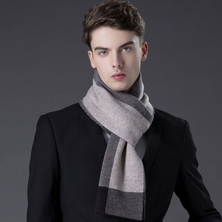 Mcs scarf men's pure wool autumn and winter korean version all-match thickened scarf warm simple gift box mika