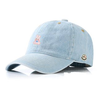 Meng mouth piano new 2025 unisex baseball cap, fashionable and versatile denim peaked cap, student warm and casual hat, light blue adjustable