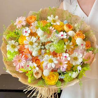 Huawang express flower gifts dopamine flowers roses birthday gifts for girlfriend and wife bouquets delivered in the same city love poems and notes 9 yellow roses mix and match|dyt039