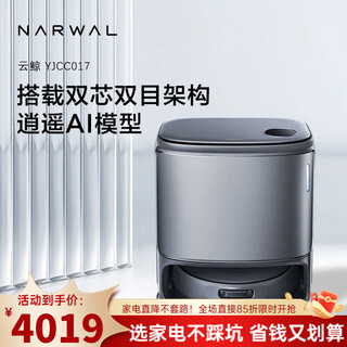 云鲸扫地机器人双目一体烘干清洁双芯智能零缠绕擦地洗地机 星尘灰 上下水版
