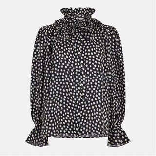 Chloe light luxury women's ld62 polka shirt black/beige 20 | 10 (38)