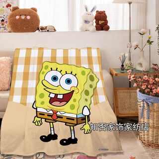 Spongebob squarepants autumn and winter spongebob squarepants flannel blanket patrick star office nap blanket chair sofa cover leg ran customized spongebob squarepants 3 60cm*90cm (resting knee blanket)