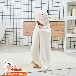 Yingtang pure cotton children's bath towel category a baby hooded wearable bathrobe coral velvet cartoon swimming bathing cloak alpaca 70*140 5cm