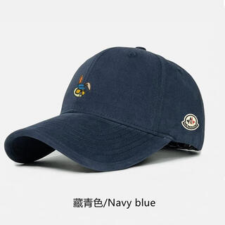Mouth piano new style baseball cap for men and women fashionable versatile sun hat hat showing face small loose versatile couple students keep warm navy blue adjustable