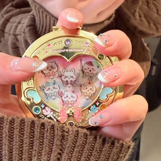 Japanese chiikawa jiikawa magic girl double-sided mirror xiaoba usaki portable metal makeup mirror magic girl portable double-sided mirror three value packages