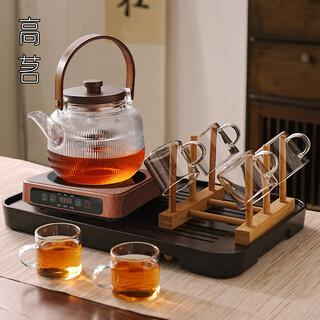 Gaoming 2025 new electric ceramic stove teapot tea set glass boiling water teapot household teacup cup holder with tea tray practical tea set set