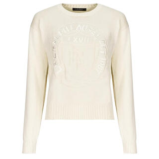 Lauren ralph lauren women's sweater warm and comfortable solid color long sleeve daily autumn and winter knitted simple ivory one size |