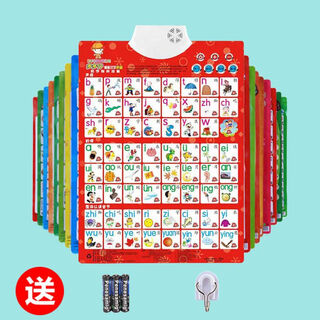 Linglai infant and early childhood education audio wall chart literacy cards number pinyin alphabet children's toys phonetic learning supplies numbers + pinyin + chinese characters