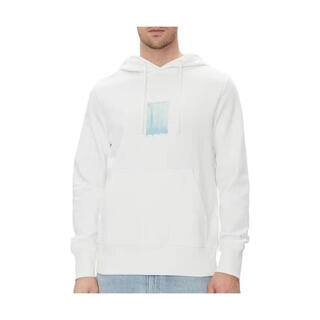 Calvin klein 2025 new ck men's sweatshirt warm and comfortable white cotton daily casual trendy pullover white one size | eu l