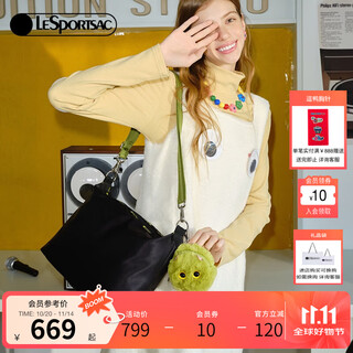 Lesportsac new little monster series cute bag hanging high-end black commuter crossbody bag for women lime little monster