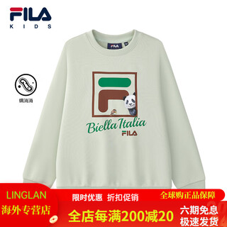 Fila kids fila children's sweatshirt 2025 autumn new style comfortable colorful pullover top for boys and girls, comfortable green-lg m 110c