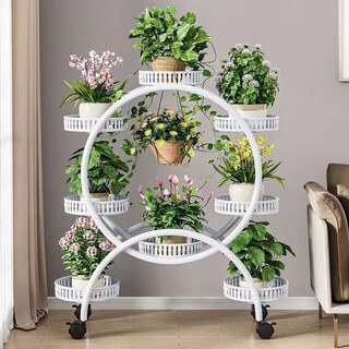 Anya flower rack balcony floor-standing movable flower rack living room plant rack iron multi-layer succulent flower pot rack