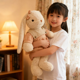 Yunya rabbit doll pillow children's soothing sleeping plush doll rag doll girl girlfriend birthday gift off-white 50cm