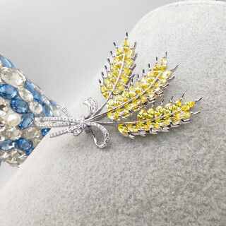 Xuping xuping jewelry wheat ear bouquet girls autumn and winter coat brooch as birthday gift s00102574 wheat ear bouquet