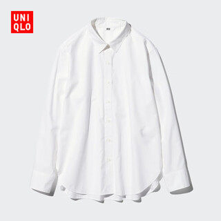 Uniqlo women's cotton shirt/long sleeve shirt casual commuting jacket 482828 00 white s