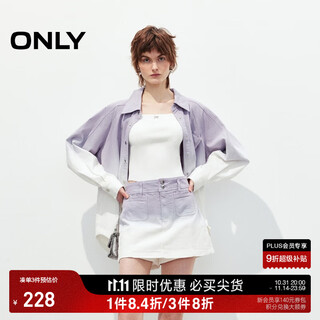 Only2025 summer new fashion gradient washed high waist pants skirt shorts jeans women|125243018 c39 crown thistle purple xs