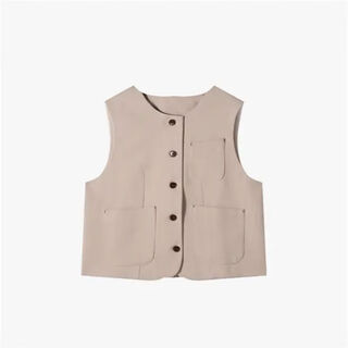 Purchase product loose slim look flesh covered suit vest cardigan jacket women early spring apricot s