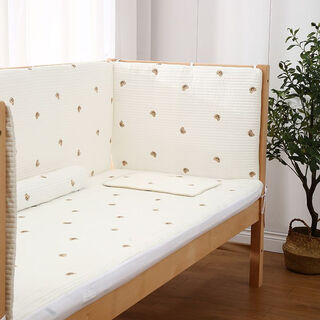 Thickened crib fitted sheet ins pure cotton quilted quilted custom children's spliced mattress cover sheet 150+60 mattress fitted sheet good bear